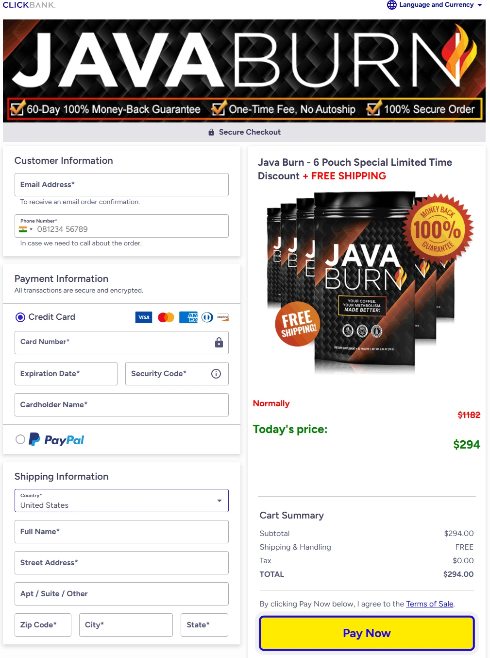 java-burn-order-page